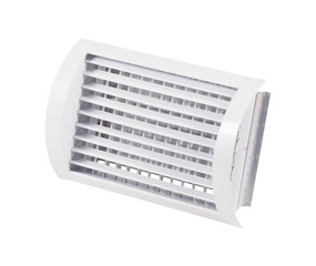 Supply and exhaust ventilation grilles on white background