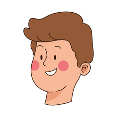 cute teen boy icon, flat design