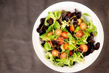 Original Salad mixed with spinach tomatoes, meal food delicious diet for healthy.