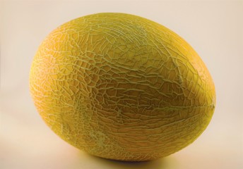 yellow melon close up on white background