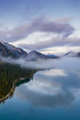heiterwanger see lake landscape cloudy dawn mood in fall autumn
