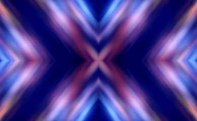 Obraz premium Dark abstract futuristic background. Neon lines glow. Neon lines, shapes. Multi-colored glow, blurry lights, bokeh. Empty stage background