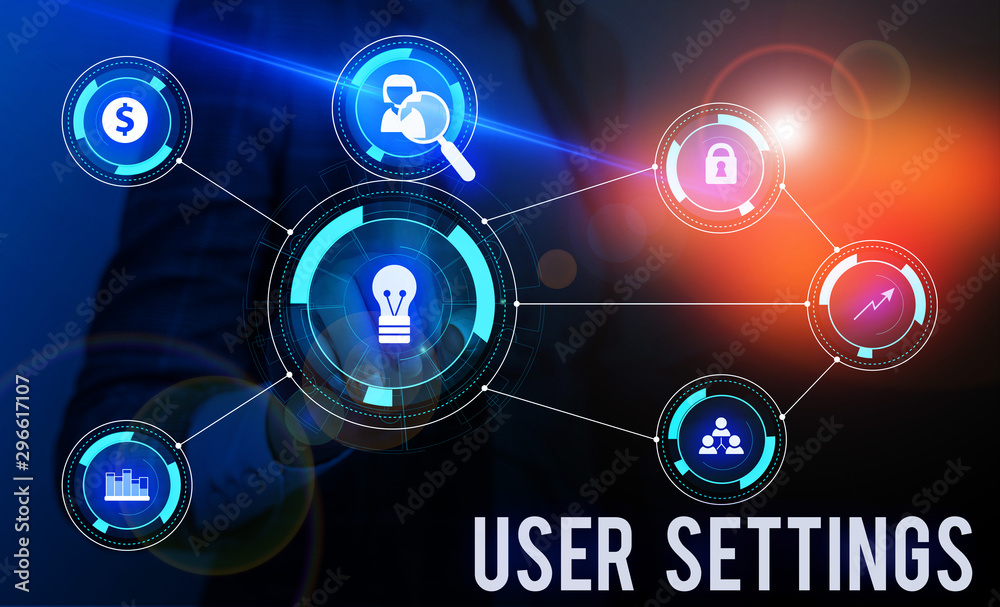 Poster conceptual hand writing showing user settings. concept meaning configuration of appearance operating