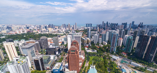 Naklejka premium Panorama of the skyline of Singapore