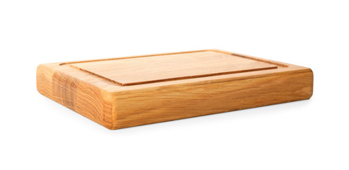 Empty clean wooden board isolated on white