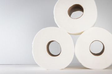 Rolls of Toilet Paper on a White Background