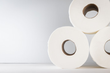Rolls of Toilet Paper on a White Background