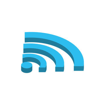 Digital Wifi Isometric Icon Vector Design