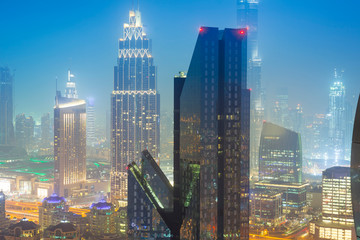 Dubai city at night, United Arab Emirates