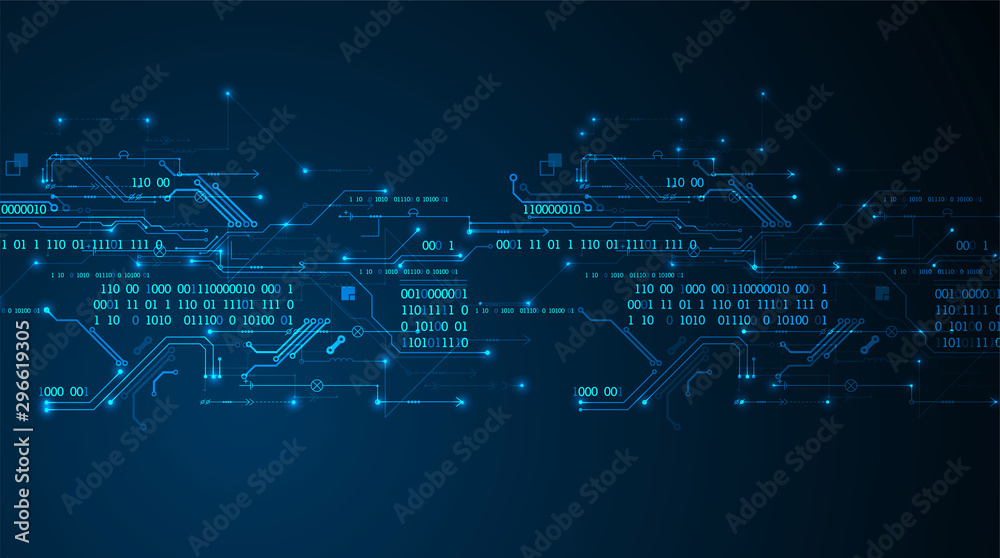 Poster abstract technology concept. circuit board, high computer color background. vector illustration