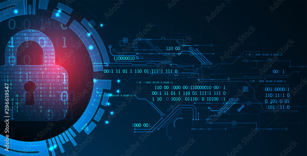 Poster Secure digital space. Virtual confidential, programming protection.