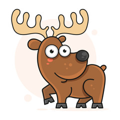 Obraz na płótnie Canvas Cheerful Deer Vector Illustration For Your Design
