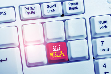Conceptual hand writing showing Self Publish. Concept meaning writer publish piece of ones work...