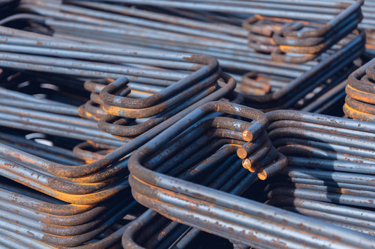Reinforcing steel bars for building new concrete structures.
