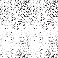 Small uneven spots and particles of debris. Abstract vector texture.  Distressed uneven background. Grunge texture overlay with fine grains isolated on white background. Vector illustration. EPS10.