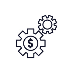Isolated gears icon line vector design