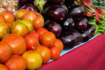 Vegetables in the local organic products market