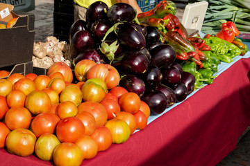 Vegetables in the local organic products market