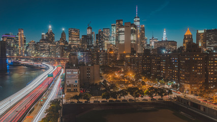 Naklejka premium new york city at night