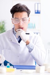 Food scientist testing new stuff in the lab