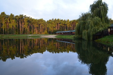 sStaw Amerykan w Złotym Potoku, Jura krakowsko-Częstochowska, Polska © Ewa