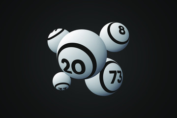 White Bingo Balls Vector Illustration