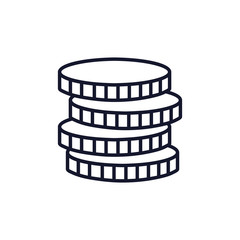 Isolated coins icon line vector design