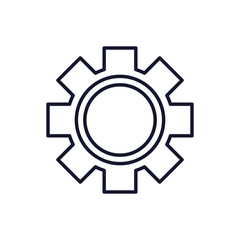 Isolated gear icon line vector design