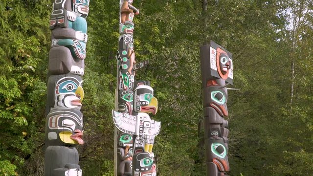 Totem Poles Vancouver British Columbia Canada