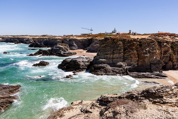 Fototapeta na wymiar A Rota dos Pescadores, no sudoeste alentejano, localizada no sudoeste de Portugal, caracteriza-se pelas formações rochosas e pelas praias cristalinas.