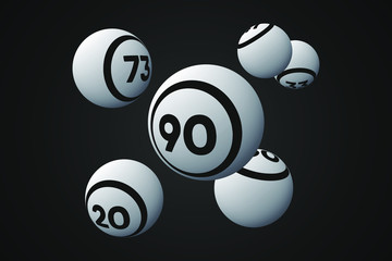 White Bingo Balls Vector Illustration