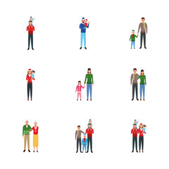 Fototapeta premium set of family and people with kids, colorful design