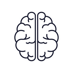 Isolated brain icon line vector design