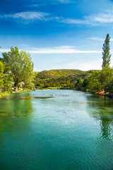 Beautiful nature landscape, Zrmanja river in Muskovci in Croatia