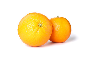 Fresh ripe oranges isolated on white background