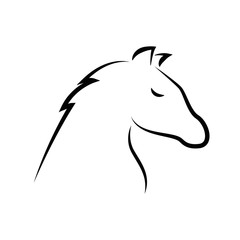 horse outline drawing isolated on white background vector illustration EPS10