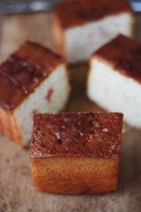 Delicious cake with jam on the table