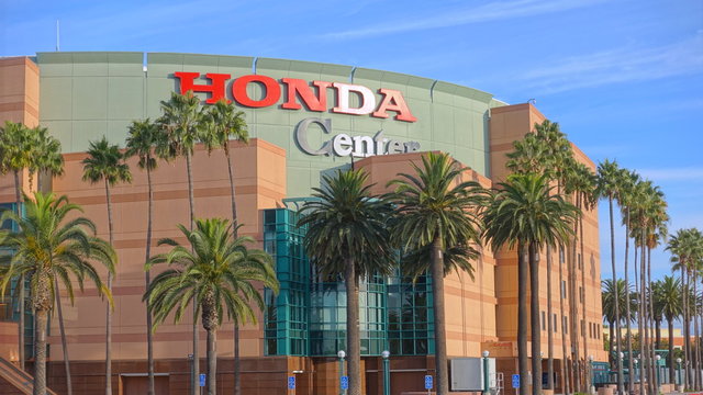 The Honda Center in Anaheim. Photo taken in Anaheim, CA / USA on October 4, 2019.