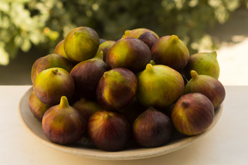 Fresh ripe figs on a plate