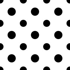 Polka dot seamless pattern on a white background. Vector print for clothes, fabrics.