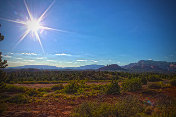 HDR Lens Flare Sedona Arizona - American Desert