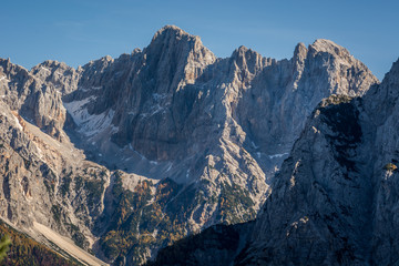 Close up Alps mountains in Slovenia