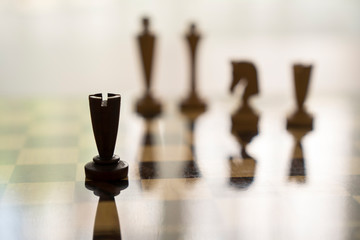 Chess pieces on a chessboard