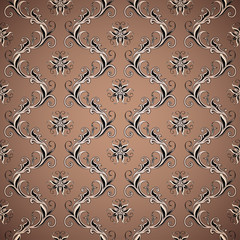 Wallpaper seamless brown pattern on dark background