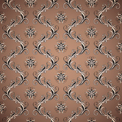 Wallpaper seamless brown pattern on dark background