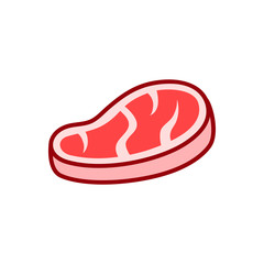 Cartoon Steak. Vector illustration.