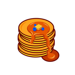 Cartoon Pancakes. Vector illustration.