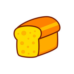 Cartoon Bread. Vector illustration.