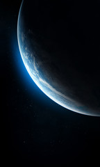 Terre dans le collage de l& 39 espace extra-atmosphérique sombre. Fond d& 39 écran abstrait. Éléments de cette image fournis par la NASA