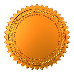 Blank rosette golden stamp award reward medal